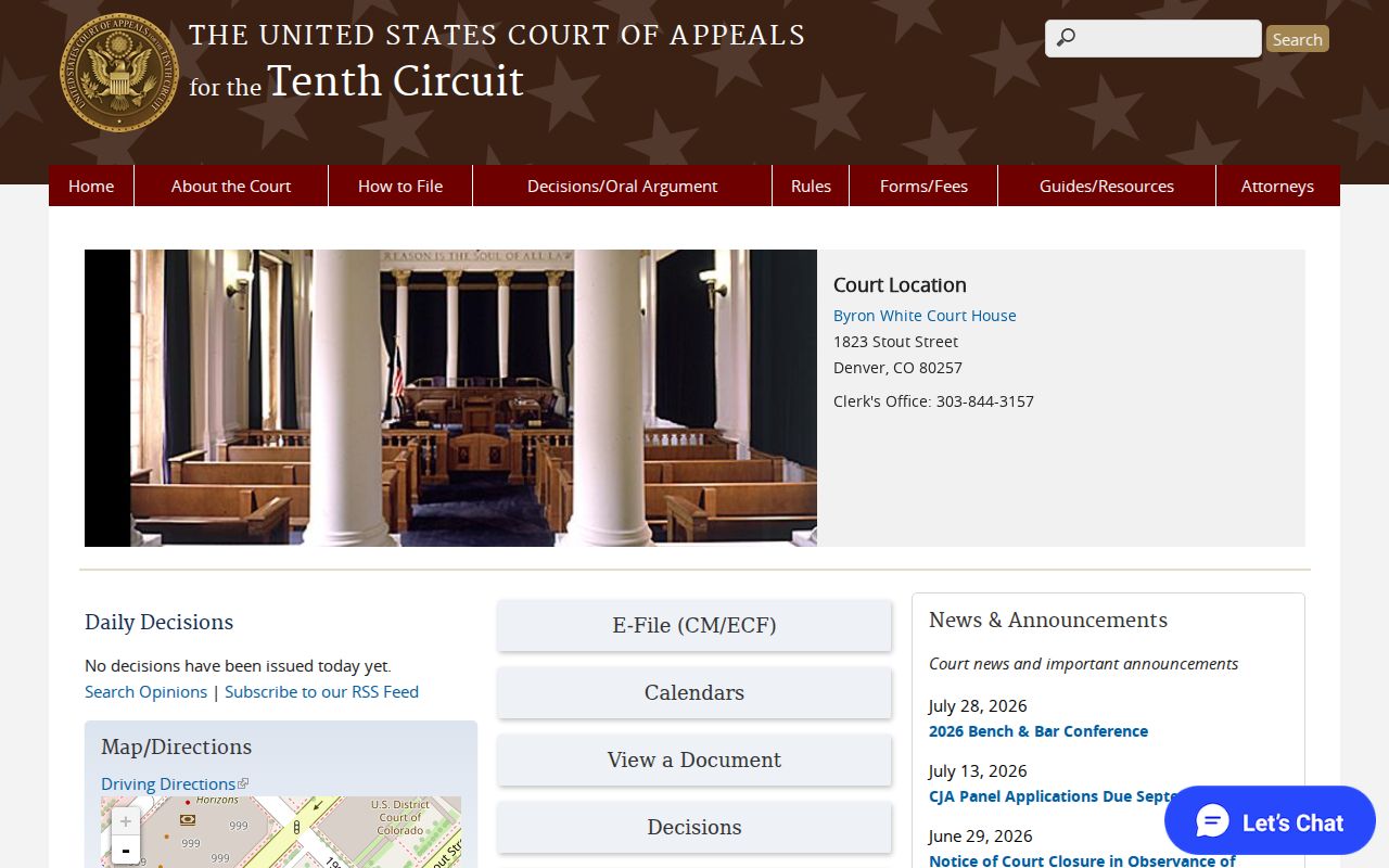 Teller County federal court records source at the Tenth Circuit
