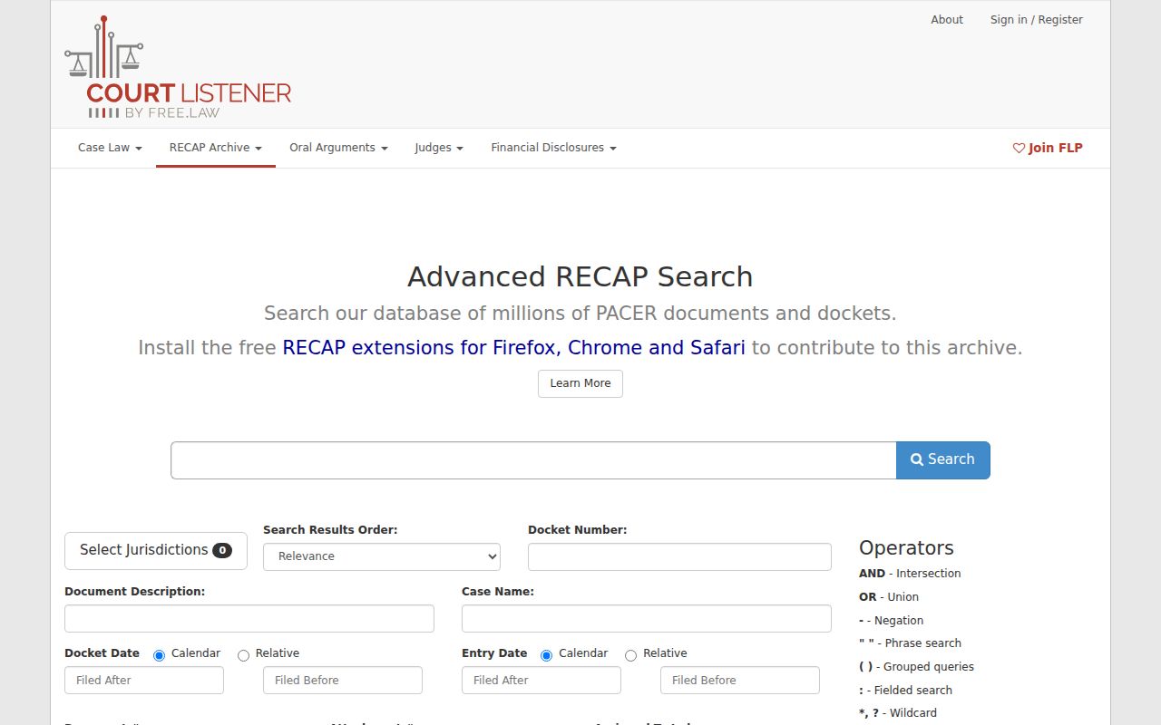 Teller County case search federal RECAP docket archive
