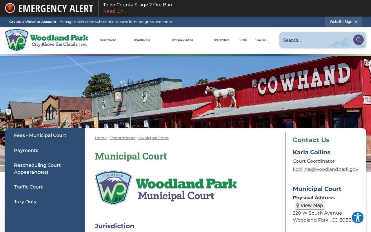Woodland Park court docket municipal court officers and schedule